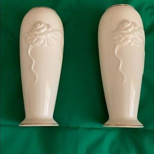 Two Lenox Rose Blossom vases